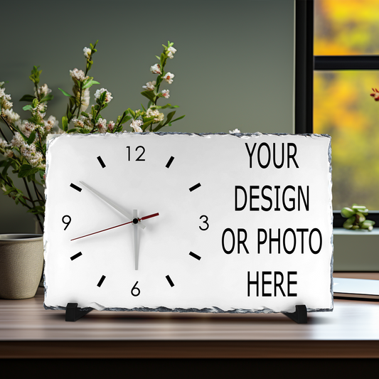 Design Your Own - Clock, Rectangle Slate