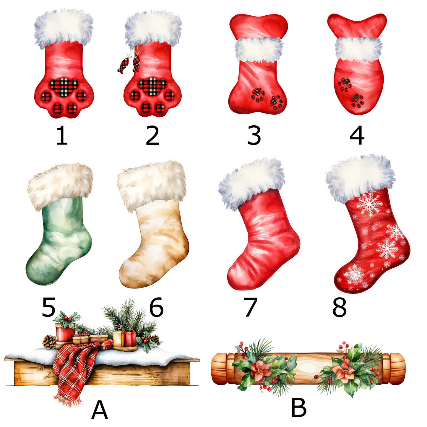 Christmas Stocking, Personalized with Names Christmas Ornament