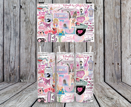 Taylor Swift Collage #3 - 15, 20 or 30oz skinny tumblers, 4 in 1 can cooler/tumbler and 4 in 1 can cooler/tumbler or 20oz blue tooth speaker tumblers