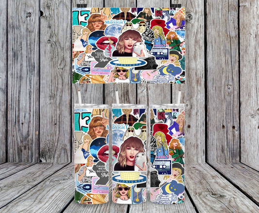 Taylor Swift Collage #4 - 15, 20 or 30oz skinny tumblers, 4 in 1 can cooler/tumbler and 4 in 1 can cooler/tumbler or 20oz blue tooth speaker tumblers