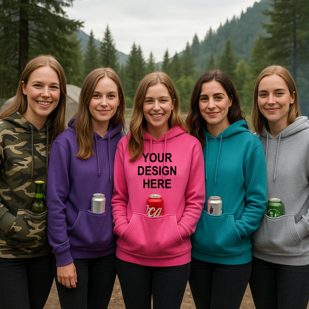 Design Your Own - Tailgate Hoodie with drink pouch & bottle opener