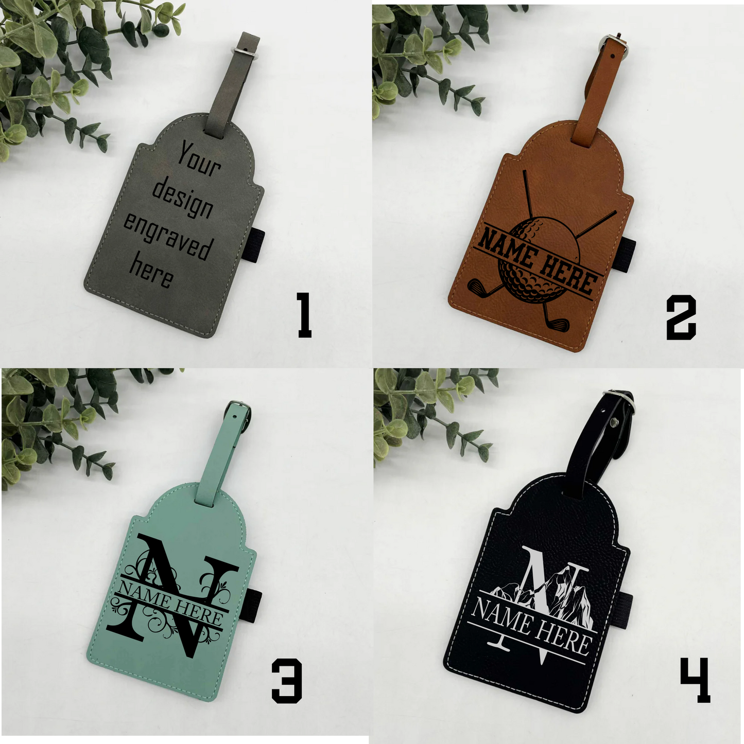 Design Your Own - Golf Tee Tag with tees, Leather & Engraved