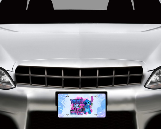 Touch Me And I Will Bite You, Stitch - Vehicle License Vanity Plate