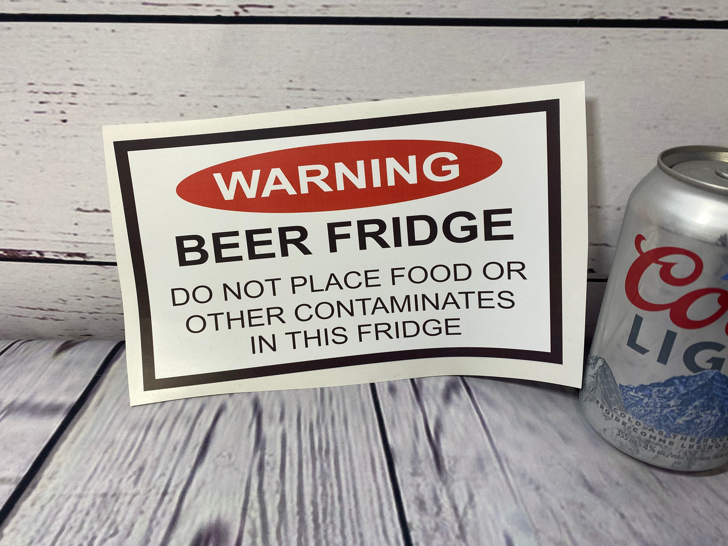 Warning Beer Fridge Do No Place Food Or Other Contaminates In The Fridge - Decal, Sticker