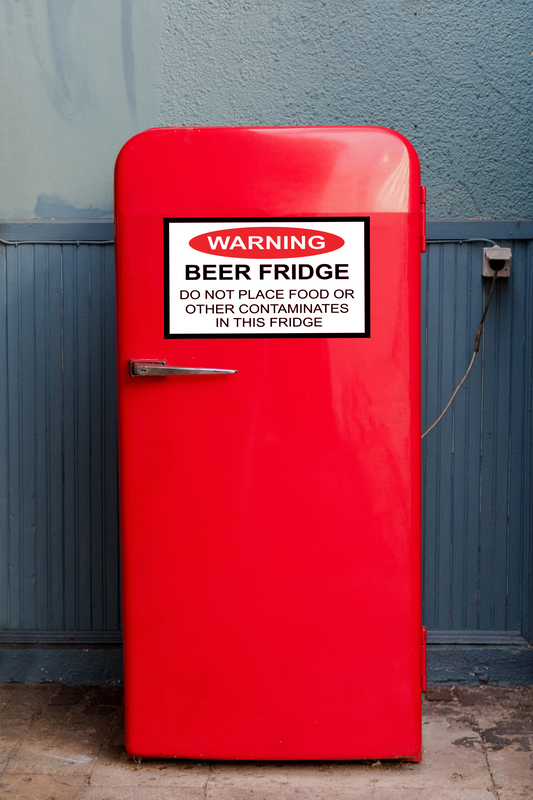 Warning Beer Fridge Do No Place Food Or Other Contaminates In The Fridge - Decal, Sticker
